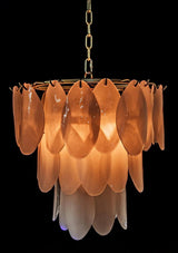 Lotus Metal and Glass Chandelier Chandeliers LOOMLAN By Noir