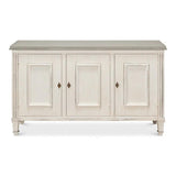 Louis Xvi 3 Door Buffet For Dining Room White With Gray Quartz Sideboards LOOMLAN By Sarreid