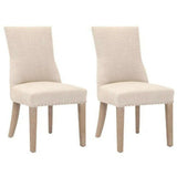 Lourdes Dining Chair Set of 2 Bisque French Linen Ash Dining Chairs LOOMLAN By Essentials For Living