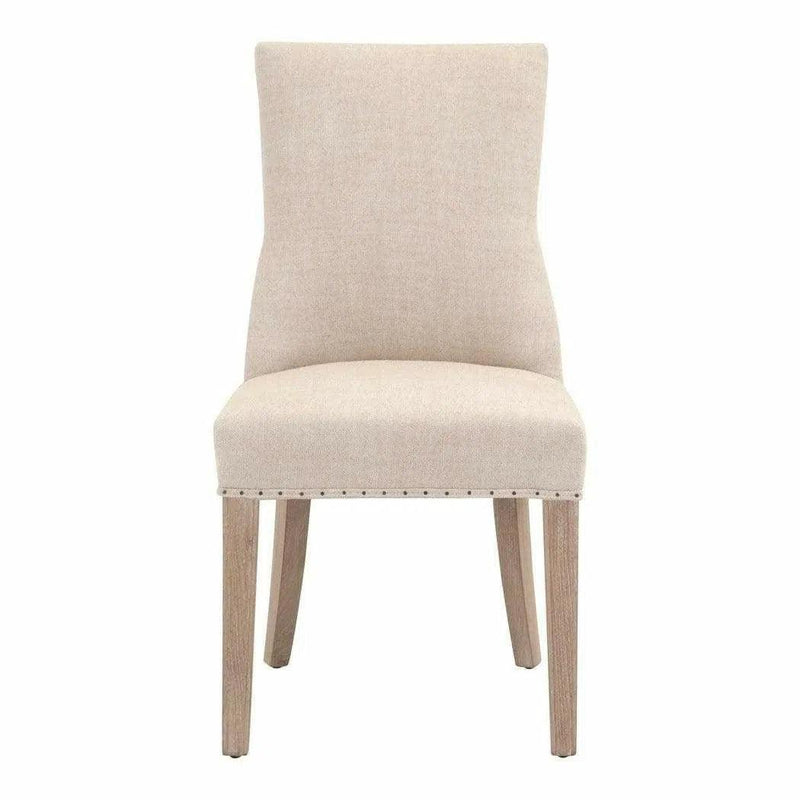 Lourdes Dining Chair Set of 2 Bisque French Linen Ash Dining Chairs LOOMLAN By Essentials For Living