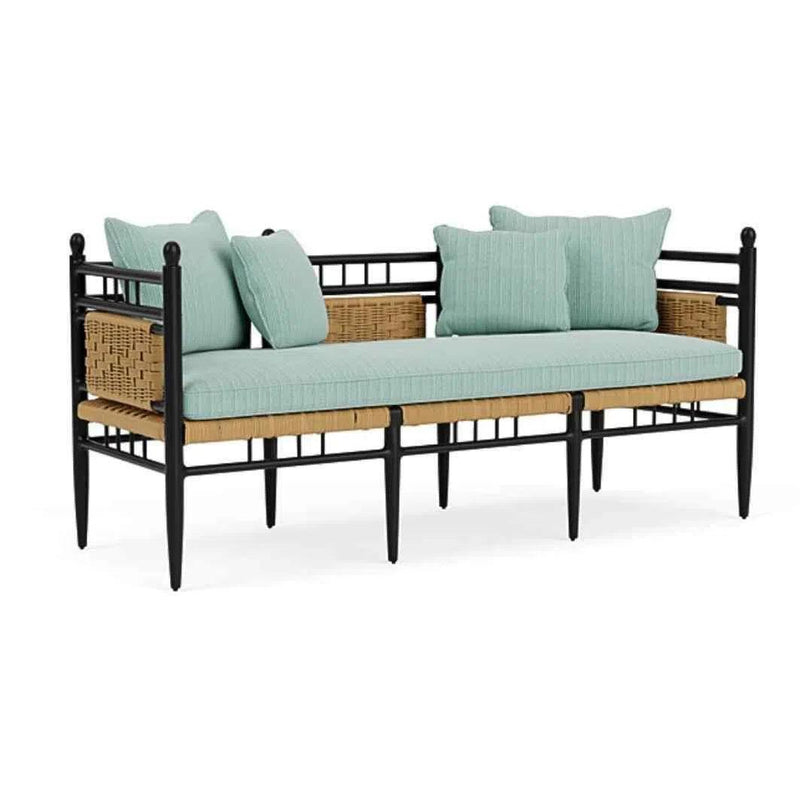 Low Country 3-Seat Garden Bench Premium Wicker Furniture Lloyd Flanders Outdoor Benches LOOMLAN By Lloyd Flanders