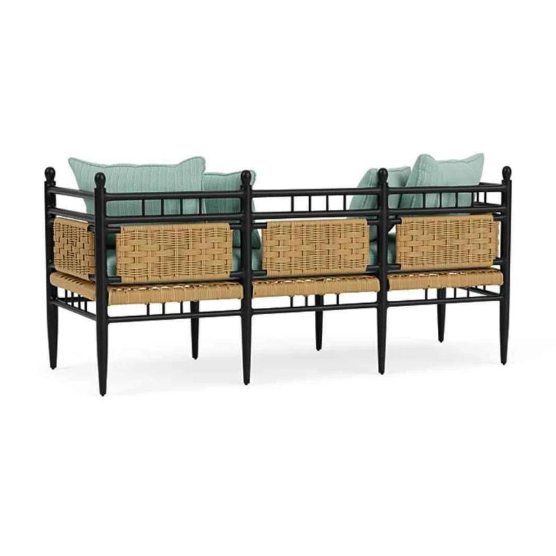 Low Country 3-Seat Garden Bench Premium Wicker Furniture Lloyd Flanders Outdoor Benches LOOMLAN By Lloyd Flanders