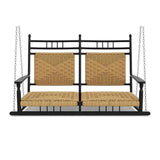 Low Country Cushionless Porch Swing Premium Wicker Furniture Outdoor Swings LOOMLAN By Lloyd Flanders