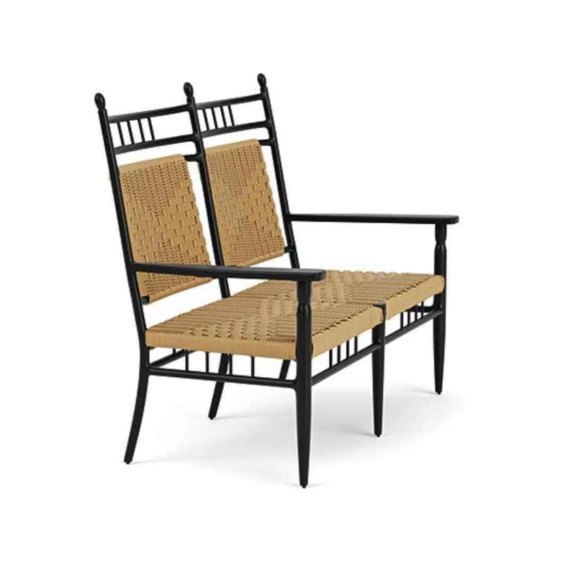 Low Country Cushionless Settee Premium Wicker Furniture Lloyd Flanders Outdoor Lounge Sets LOOMLAN By Lloyd Flanders