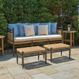 Low Country Cushionless Small Ottoman Premium Wicker Furniture Outdoor Ottomans LOOMLAN By Lloyd Flanders