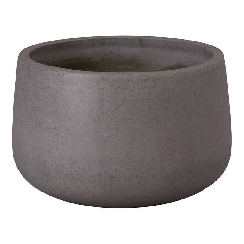 Low Opus Gray Terrazzo Round Planter Outdoor Planters LOOMLAN By Emissary