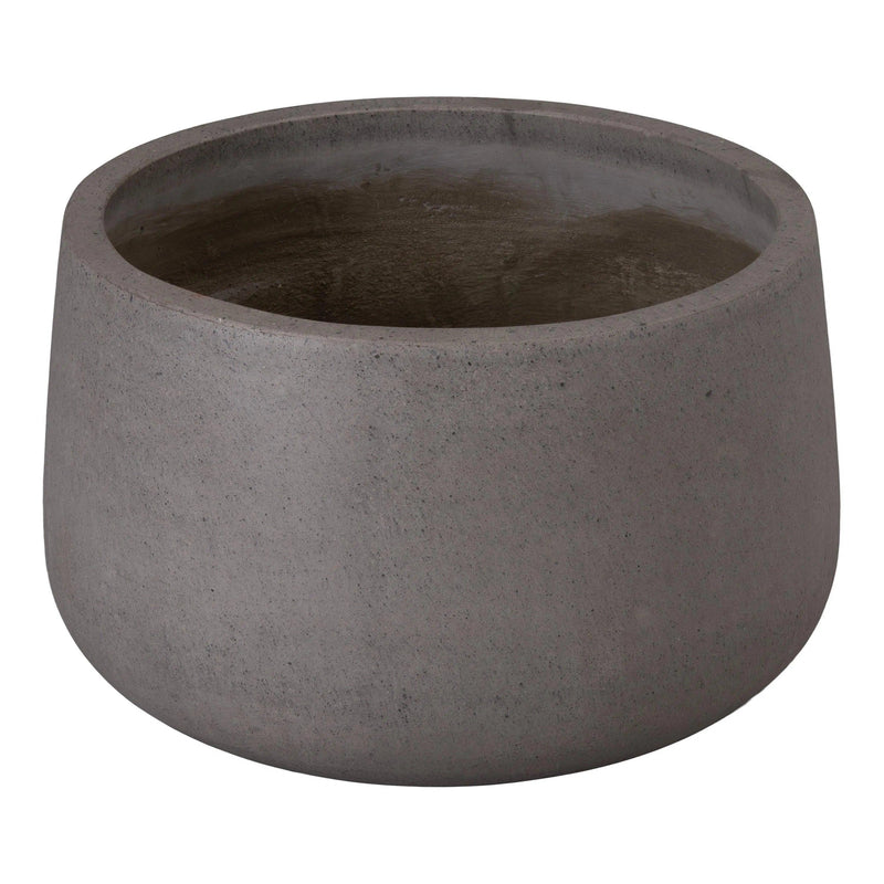 Low Opus Gray Terrazzo Round Planter Outdoor Planters LOOMLAN By Emissary