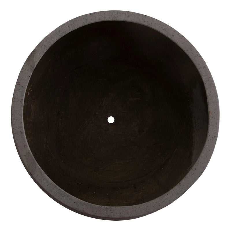 Low Opus Gray Terrazzo Round Planter Outdoor Planters LOOMLAN By Emissary