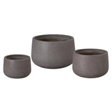 Low Opus Gray Terrazzo Round Planter Outdoor Planters LOOMLAN By Emissary