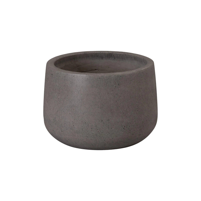 Low Opus Gray Terrazzo Round Planter Outdoor Planters LOOMLAN By Emissary