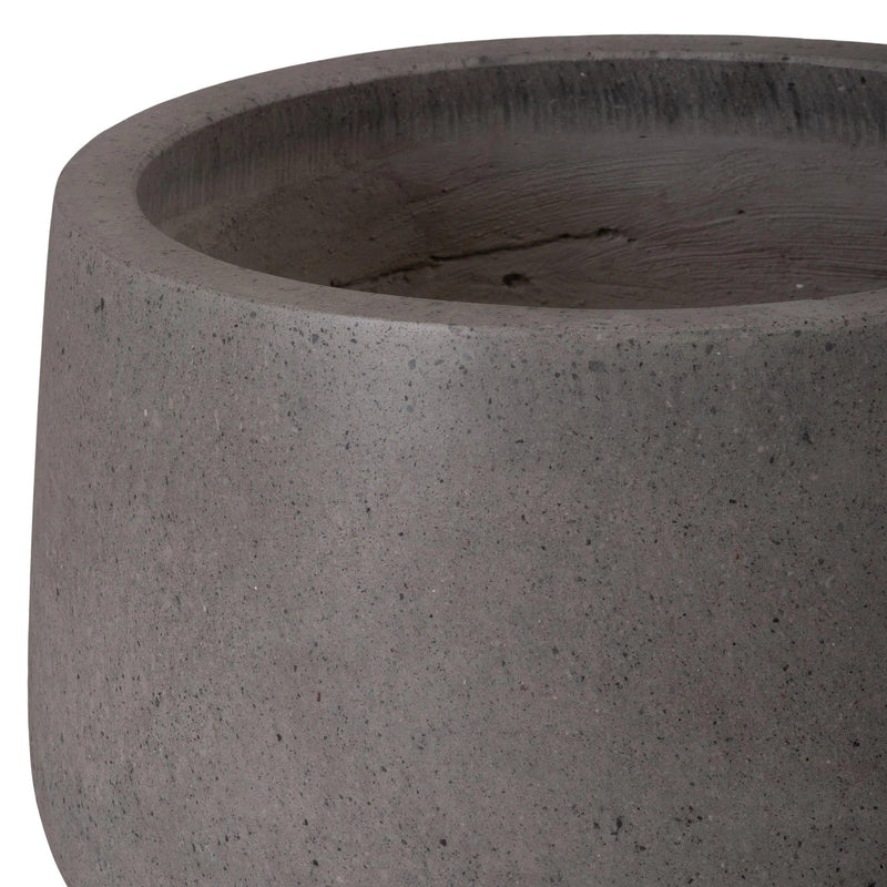 Low Opus Gray Terrazzo Round Planter Outdoor Planters LOOMLAN By Emissary