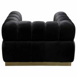 Low Profile Chair in Black Velvet Gold Base Club Chairs LOOMLAN By Diamond Sofa