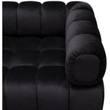 Low Profile Chair in Black Velvet Gold Base Club Chairs LOOMLAN By Diamond Sofa