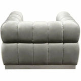 Low Profile Chair in Platinum Grey Velvet Silver Base Club Chairs LOOMLAN By Diamond Sofa