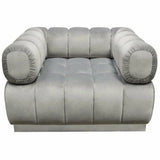 Low Profile Chair in Platinum Grey Velvet Silver Base Club Chairs LOOMLAN By Diamond Sofa