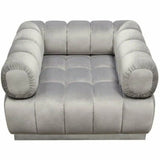 Low Profile Chair in Platinum Grey Velvet Silver Base Club Chairs LOOMLAN By Diamond Sofa