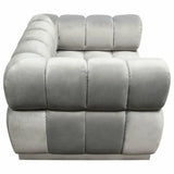 Low Profile Chair in Platinum Grey Velvet Silver Base Club Chairs LOOMLAN By Diamond Sofa