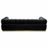 Low Profile Sofa in Black Velvet Gold Base Sofas & Loveseats LOOMLAN By Diamond Sofa