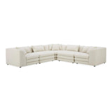 Lowtide Classic L-Shaped Polyester Upholstered Modular Sectional Modular Sofas LOOMLAN By Moe's Home