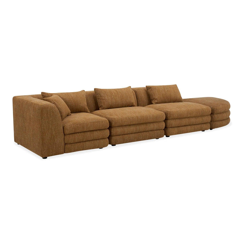 Lowtide Linear Polyester Upholstered Modular Sectional Modular Sofas LOOMLAN By Moe's Home