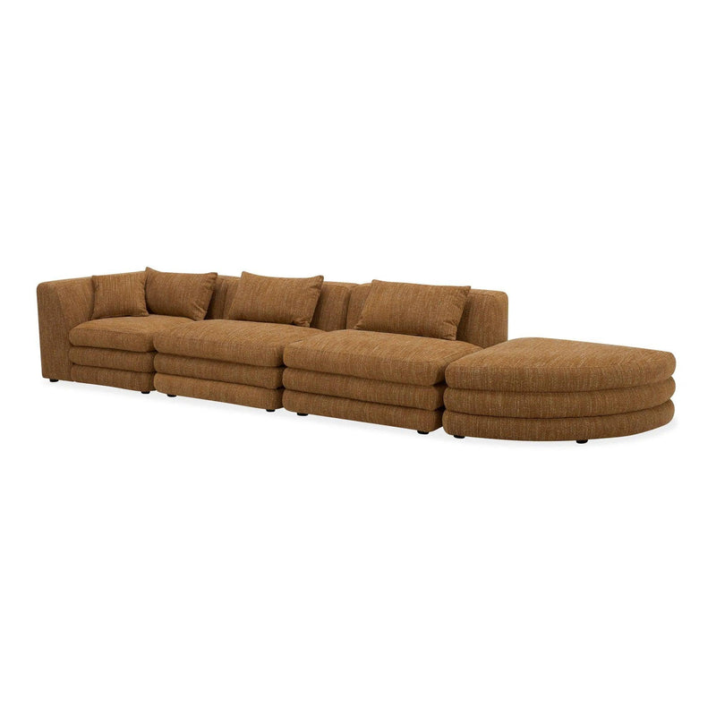 Lowtide Linear Polyester Upholstered Modular Sectional Modular Sofas LOOMLAN By Moe's Home