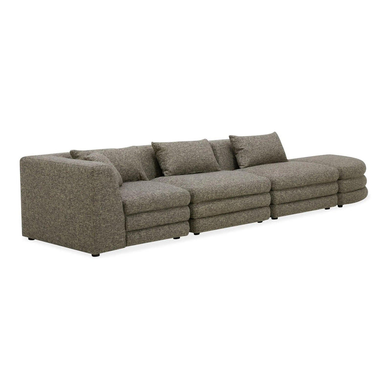 Lowtide Linear Polyester Upholstered Modular Sectional Modular Sofas LOOMLAN By Moe's Home