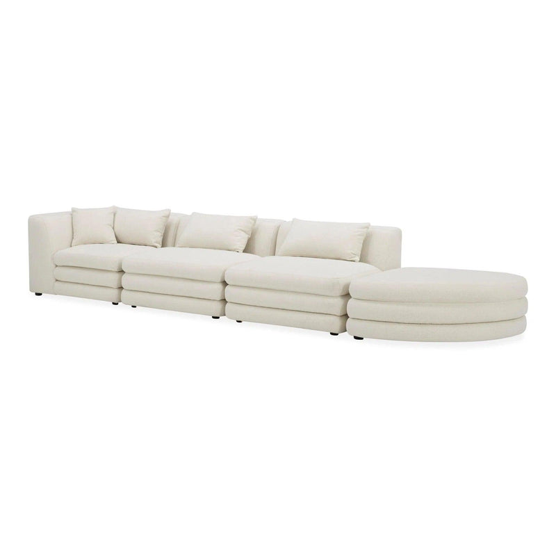 Lowtide Linear Polyester Upholstered Modular Sectional Modular Sofas LOOMLAN By Moe's Home