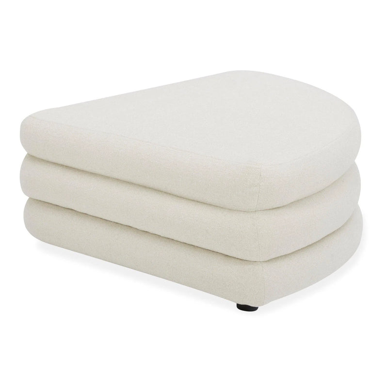 Lowtide Polyester Upholstered Curved Ottoman Ottomans LOOMLAN By Moe's Home