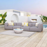 Luanda Corner Chair Gray Outdoor Modulars LOOMLAN By Zuo Modern