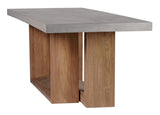 Lucca Teak and Concrete Counter Table - Slate Gray Outdoor Accent Table Outdoor Dining Tables LOOMLAN By Seasonal Living