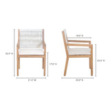 Luce Teak Wood and Wicker Outdoor Dining Chair Dining Chairs LOOMLAN By Moe's Home