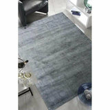 Lucens Aqua Blue Grey Solid Handmade Area Rug Area Rugs LOOMLAN By Linie Design