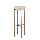 Lucia Iron Brown Round Accent Table Side Tables LOOMLAN By Bassett Mirror