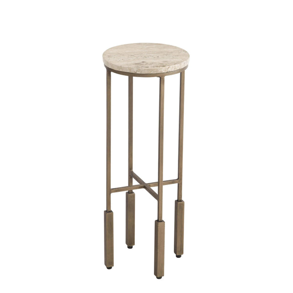 Lucia Iron Brown Round Accent Table Side Tables LOOMLAN By Bassett Mirror