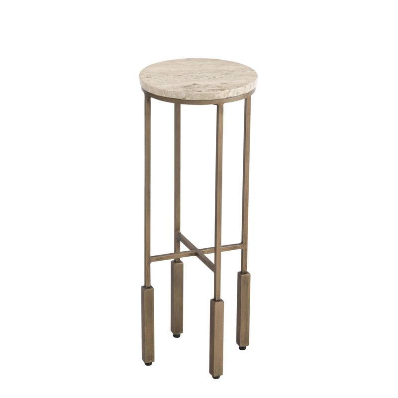 Lucia Iron Brown Round Accent Table Side Tables LOOMLAN By Bassett Mirror