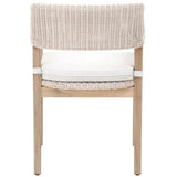 Lucia Outdoor Arm Chair White Wicker and Teak Outdoor Dining Chairs LOOMLAN By Essentials For Living