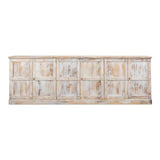 Luciana 6 Wood Door Buffet 112" Disr.White Sideboards LOOMLAN By Sarreid