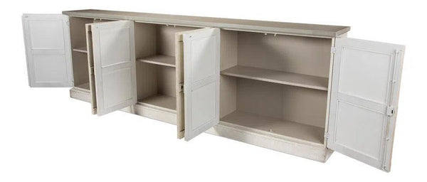 Luciana 6 Wood Door Buffet 112" Sideboards LOOMLAN By Sarreid