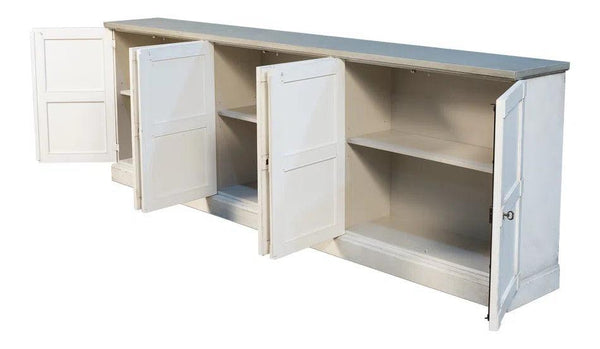 Luciana Wood Doors Buffet 112" St. with Grey Sideboards LOOMLAN By Sarreid