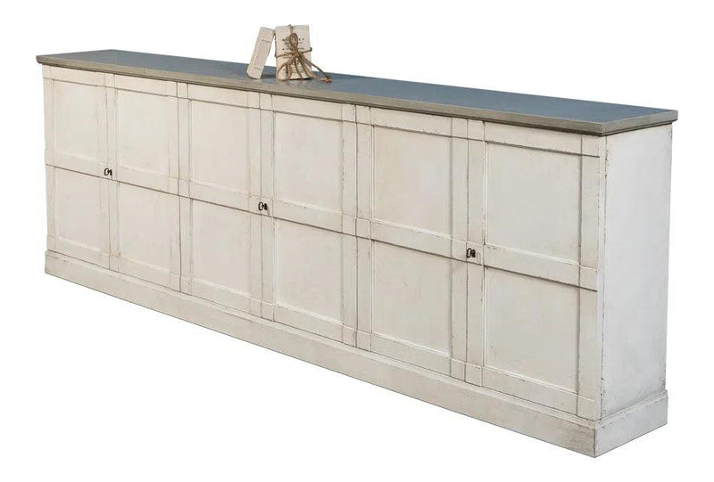 Luciana Wood Doors Buffet 112" St. with Grey Sideboards LOOMLAN By Sarreid