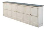 Luciana Wood Doors Buffet 112" St. with Grey Sideboards LOOMLAN By Sarreid