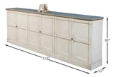 Luciana Wood Doors Buffet 112" St. with Grey Sideboards LOOMLAN By Sarreid