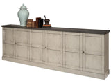 Luciana Wood Doors Buffet 112" W.Grey S.Grey Sideboards LOOMLAN By Sarreid