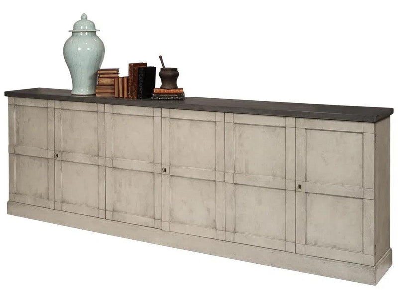 Luciana Wood Doors Buffet 112" W.Grey S.Grey Sideboards LOOMLAN By Sarreid