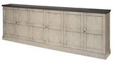 Luciana Wood Doors Buffet 112" W.Grey S.Grey Sideboards LOOMLAN By Sarreid