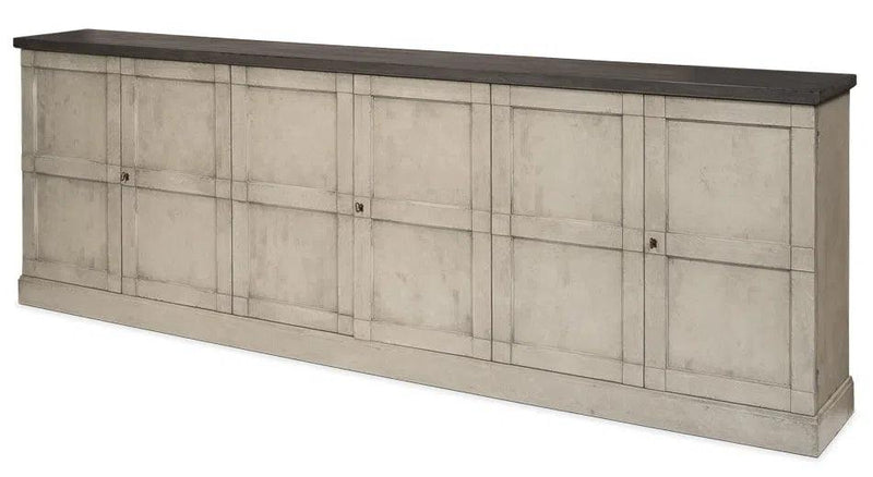 Luciana Wood Doors Buffet 112" W.Grey S.Grey Sideboards LOOMLAN By Sarreid