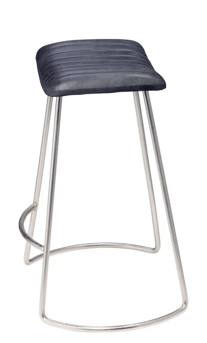 Luke Grey Buffalo Leather Counter Stool Without Back Counter Stools LOOMLAN By Jamie Young