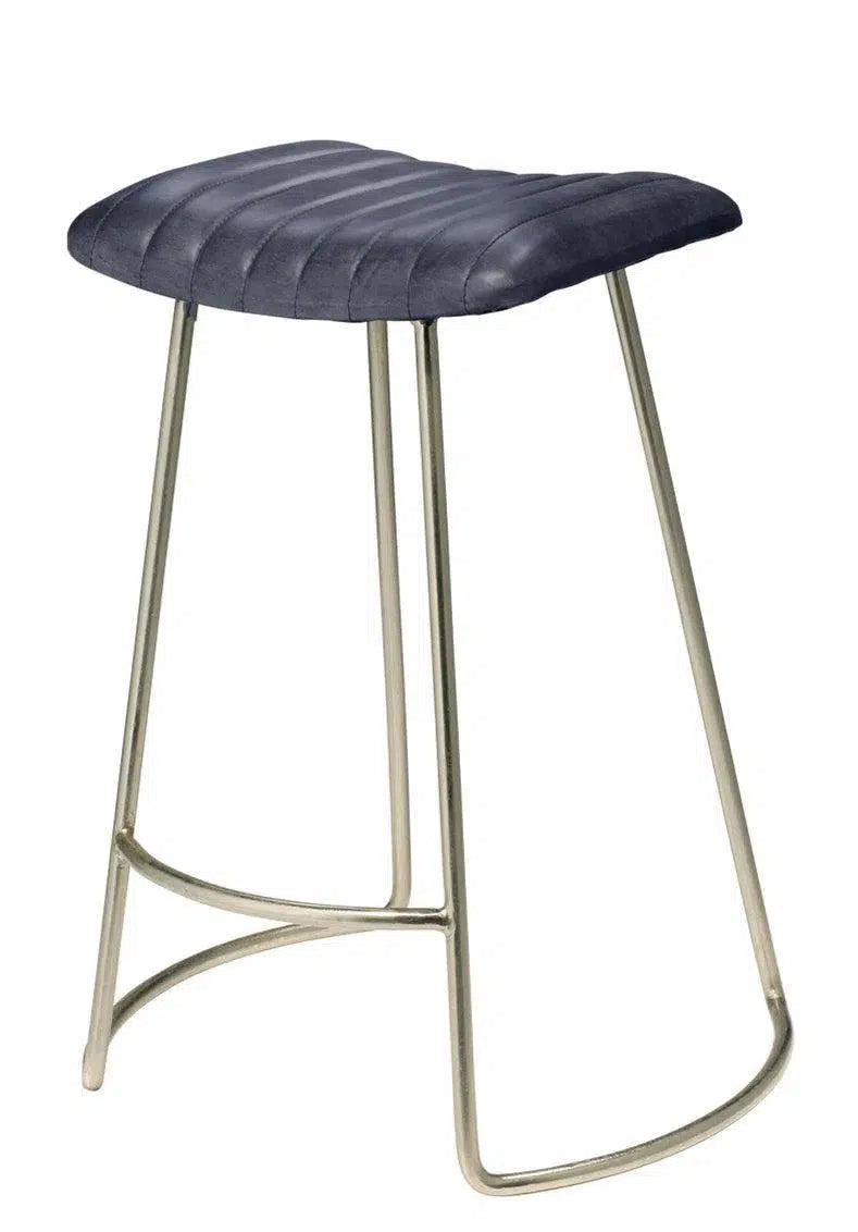 Luke Grey Buffalo Leather Counter Stool Without Back Counter Stools LOOMLAN By Jamie Young