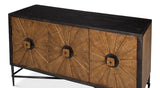 Luke Wood and Metal Brown 3 Door Sideboard Sideboards LOOMLAN By Sarreid