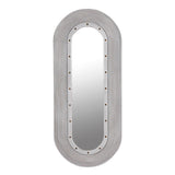 Luna Mirror, White Washed Oval Wall Mirror Wall Mirrors LOOMLAN By Noir